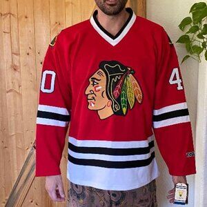 Darren Pang Vintage Hockey Chicago Blackhawks NHL Jersey